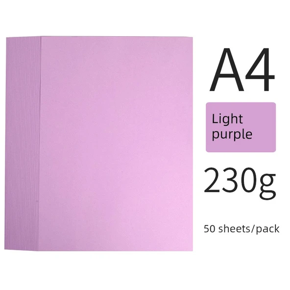 230G Renkli Karton A4 - Açık Mor - 50 Yaprak