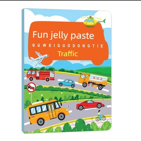Yeniden Kullanılabilir Jel Çıkartma Kitabı - Trafik Büyük Boy