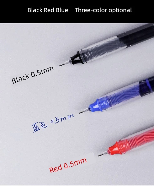 0.5mm Sıvı Mürekkep Rulon Kalem Seti - 3 Karışık 1 Siyah + 1 Mavi + 1 Kırmızı - 9