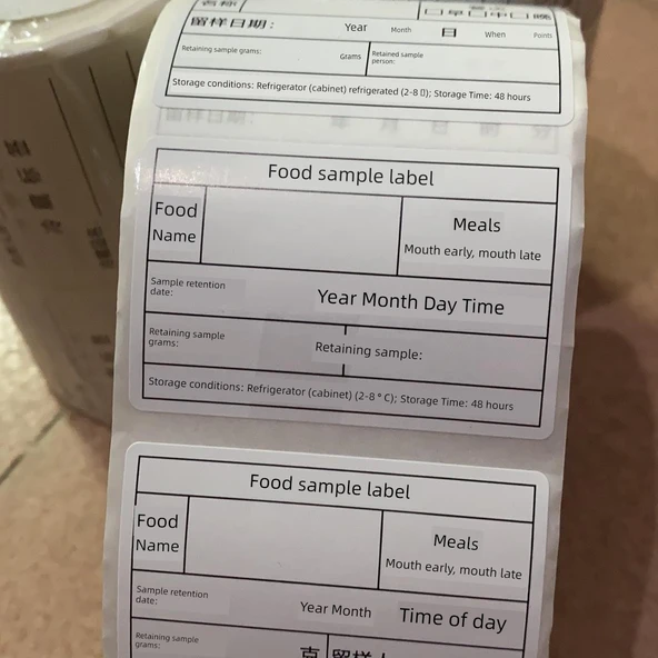 Gıda Örneği Etiketleme Çıkartmaları - A26 Depolama Etiketi Su Geçirmez Çıkarılabilir Yapıştırıcı 60x40mm - Resim 2