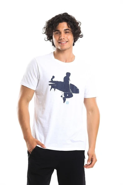 Men Tshirt Erkek Beyaz Tshirt 22592-01