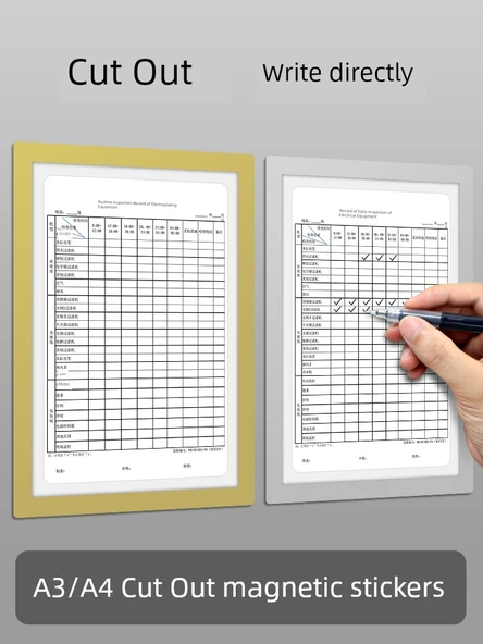 A4/A3 Magnetik Görüntüleme Etiket Kağıdı - A4 [1 Altın] Yazılabilir Kesim - 2