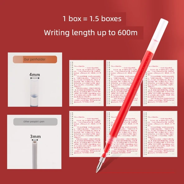 Kırmızı Jel Kalem Yedeği - 0.5mm Tam İğne - A702 - 6