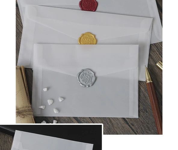 Şeffaf Kağıt Zarf - Dikey Çin Zarfı (11cm x 16cm) - 10