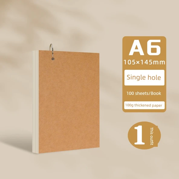 Duvara Monte Gevşek Yaprak Spiral Defter - A6/1 adet/tek delik (100 yaprak)