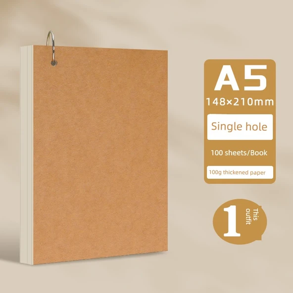 Duvara Monte Gevşek Yaprak Spiral Defter - A5/1 adet/tek delik (100 yaprak)