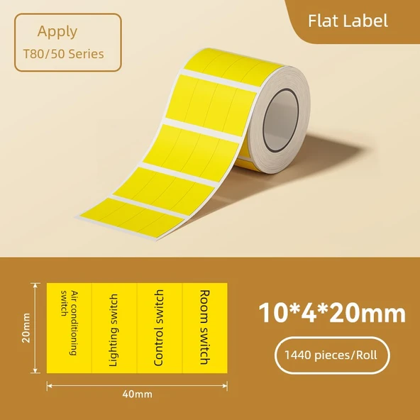 Etiket Yazıcı Etiketleri - Sarı - 40*20mm - 1440 Adet