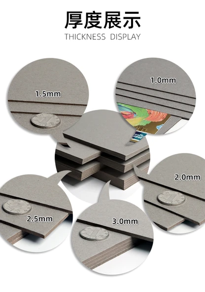 A5 Gri Karton Sayfası - 2.5mm - 40 Adet - 8