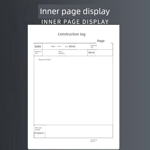 İnşaat Günlüğü Defteri A4 - 8 İnşaat Kaydı - 4