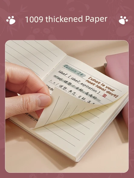 Sevimli Trompet Izgara Panda A6 Not Defteri PU Kapağı - 3 Kitap Izgara - Pembe + Yeşil + Mor - Resim 6