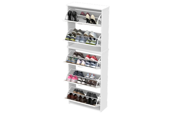 Modilayn VERVE Asma Antre 72x 194 x26 cm lik 5 Düşer Kapak 10 Göz Bölmeli Ayakkabılık - 8