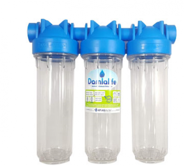 Atlas 10'' inç 3 lü bina girişi daire girişi kuyu suyu filtre sistemi boş - Resim 3