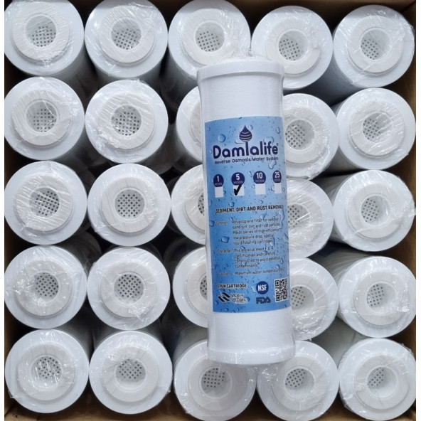 Enkaplı 10 Kapaklı 5 Micron Sediment Spun Filtre ( 50 Adet ) - 3