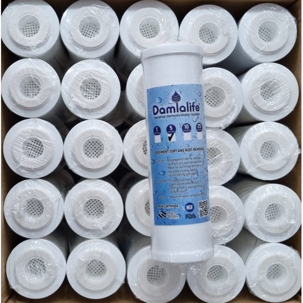 Enkaplı 10 Kapaklı 5 Micron Sediment Spun Filtre ( 50 Adet ) - 4