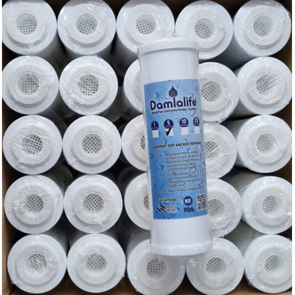Enkaplı 10 Kapaklı 5 Micron Sediment Spun Filtre ( 50 Adet ) - 5