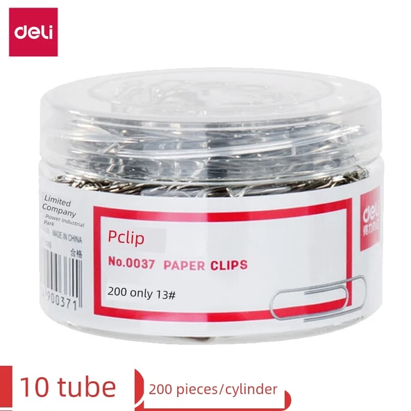 Metal Kağıt Klibi - Gümüş - 10 Tüp - 2000 Parça