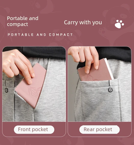 Sevimli Trompet Izgara Panda A6 Not Defteri PU Kapağı - 3 Kitap Izgara - Pembe + Yeşil + Mor - Resim 8