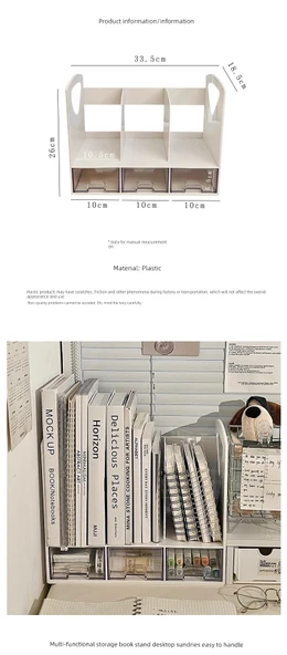 Masaüstü Kitap Tutucu - Büyük Beyaz Üç Bölmeli 3 Paket - 7