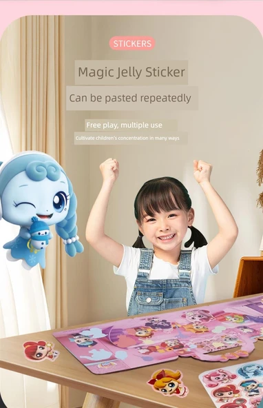 Çocuklar için Yeniden Kullanılabilir Jel Çıkartmalar - Deniz Altı Sütunu Jel Yapıştırıcı (Okyanus Keşfi) - Resim 10