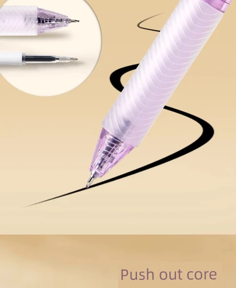 Press Nötr Fırça Kalemi - Limon Soda + Taro Mud Bobo - 10 Adet + 20 Yedek - 0.5mm Siyah Mürekkep - 11