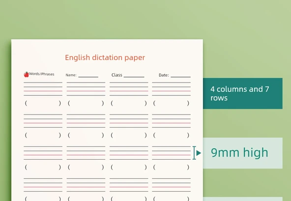 İngilizce Dikte Kağıdı 2/40 + A4 İki Katmanlı İngilizce Saklama Çantası - Resim 10