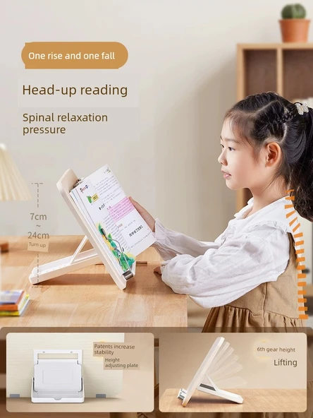 Ayarlanabilir Ahşap Kitap Tutucu - Standart Boy - 6 Dişli Ayar - 3