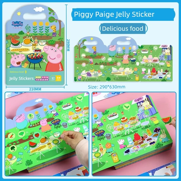Octonauts Domuzcuk Sayfa Jel Çıkartmaları - Lezzetli Yemek - Yıkanabilir Tekrar Kullanılabilir