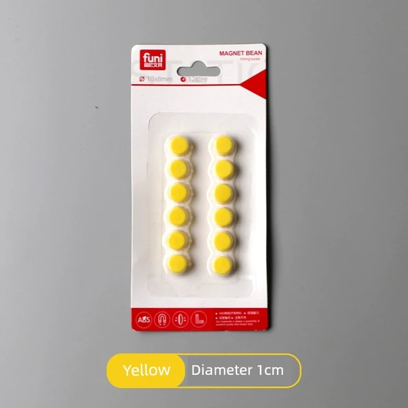Manyetik Düğmeler - Sarı - 1cm - 12 Adet