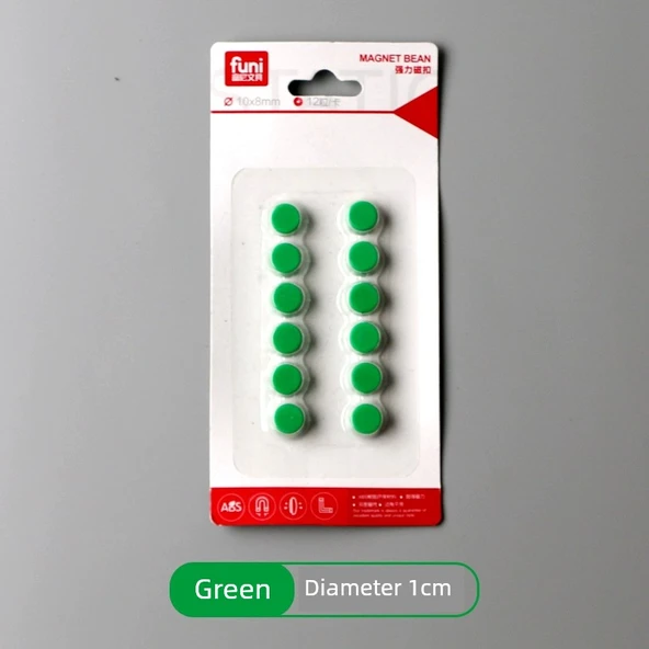 Manyetik Düğmeler - Yeşil - 1cm - 12 Adet