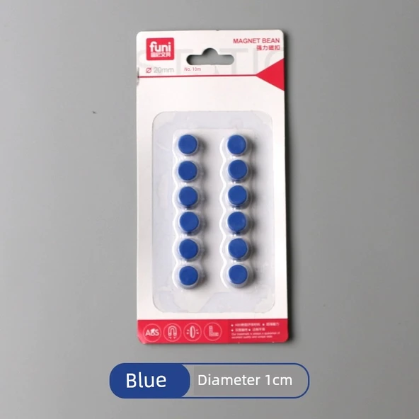 Manyetik Düğmeler - Mavi - 1cm - 12 Adet