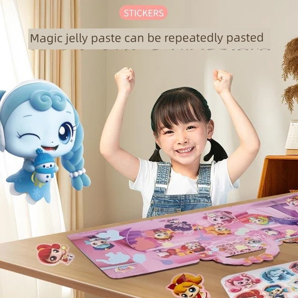 Çocuklar için Yeniden Kullanılabilir Jel Çıkartmalar - Deniz Altı Sütunu Jel Yapıştırıcı (Okyanus Keşfi) - Resim 5