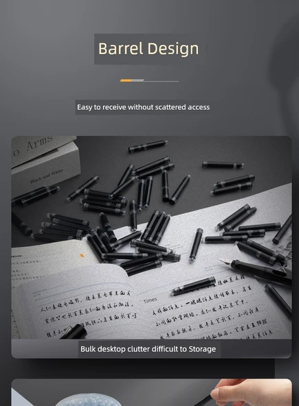 Saf Mavi ve Mavi Siyah Silinebilir Mürekkep Kalemi - 100 + 100 Mürekkep Kesesi - 3.4mm - 9