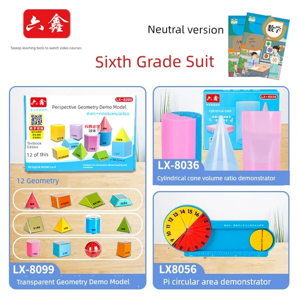 Perspektif Geometri Gösterim Modeli - Altıncı Sınıf Seti - 12 Parça + Silindirik Koni