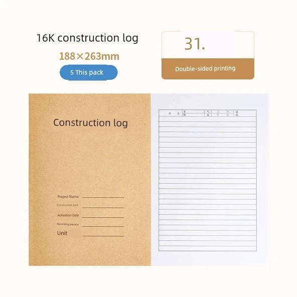 16K İnşaat Günlüğü 1623 - 5'li Paket