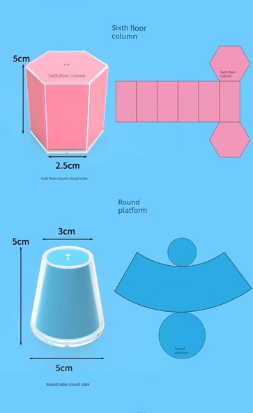 Perspektif Geometri Gösterim Modeli - Altıncı Sınıf Seti - 12 Parça + Silindirik Koni - 7
