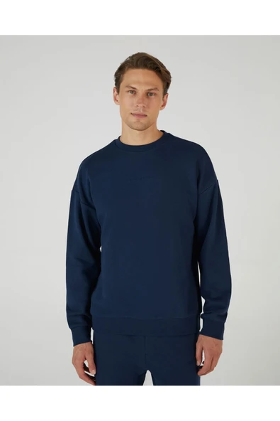 M Essential Crew Neck Sweatshirt Erkek Lacivert Sweatshirt S242113-410