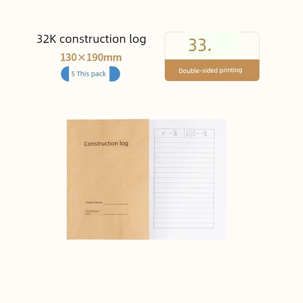 32K İnşaat Günlüğü A032 - 5'li Paket