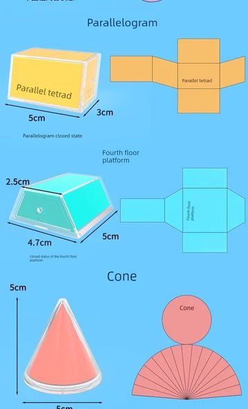 Perspektif Geometri Gösterim Modeli - Altıncı Sınıf Seti - 12 Parça + Silindirik Koni - 5