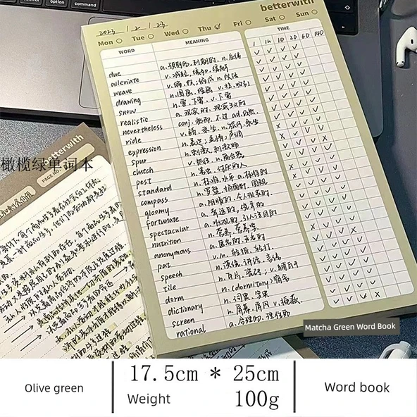 B5 Yazım Defteri - Matcha Yeşili Kelime Defteri 2 - Resim 5