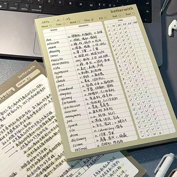 B5 Yazım Defteri - Matcha Yeşili Kelime Defteri 2 - Resim 8