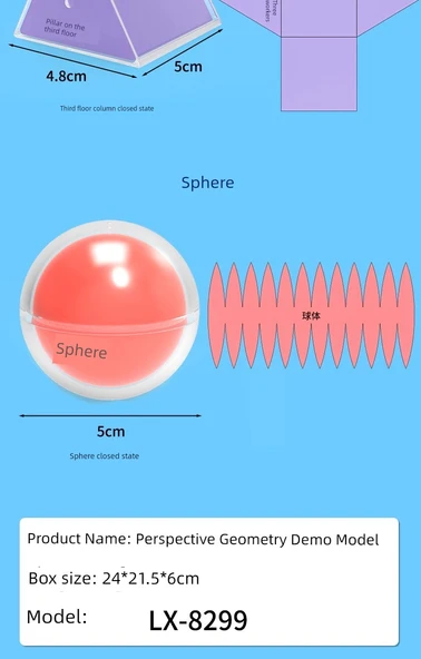Perspektif Geometri Gösterim Modeli - Altıncı Sınıf Seti - 12 Parça + Silindirik Koni - 11