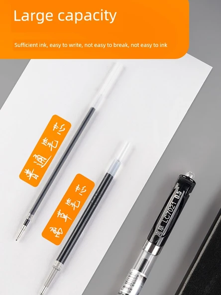 Siyah 0.5mm Presleme Jel Kalem - 12 Adet, 20 Yedek - Kalite Yükseltme - 5
