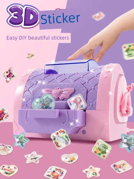 3D Çocuk Sticker Yapma Makinesi - Büyülü Kitap DIY Sticker 128 Parça - 8