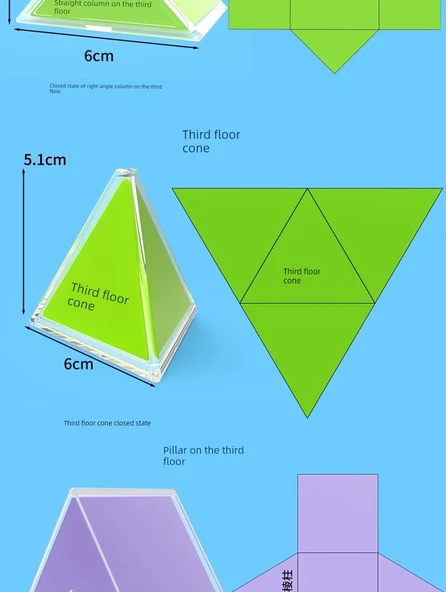 Perspektif Geometri Gösterim Modeli - Altıncı Sınıf Seti - 12 Parça + Silindirik Koni - 10
