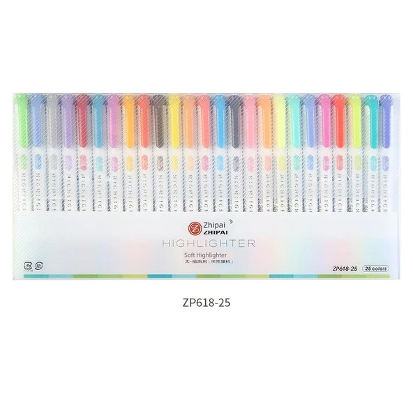 Çift Uçlu Flüoresan Kalem - 25 Renk