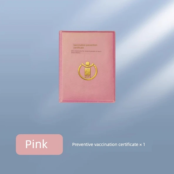 Kalın Pembe Aşı Kartı Kılıfı (Küçük Boy)