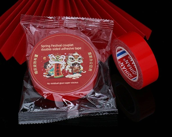 Bahar Festivali İkili Taraflı Yapışkan Bant - Şanslı Kapak - 1 Rulo - 20mm - 10m - 11