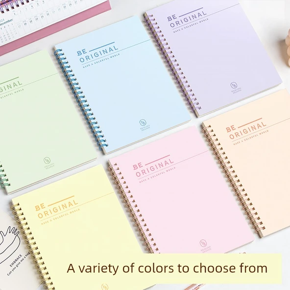 A5 Spiral Defter - Yeşil Söğüt, Buğday Sarısı - 2 Paket - 8
