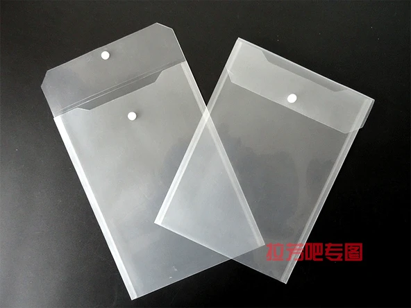 Plastik Dikey Dosya Çantası - A4 El Çantası Orta Kalın Şeffaf Düz 0.2mm (10 Paket) - 12