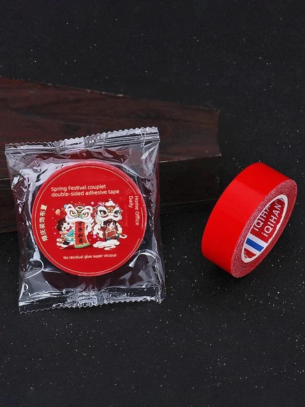 Bahar Festivali İkili Taraflı Yapışkan Bant - Şanslı Kapak - 1 Rulo - 15mm - 5m - 6